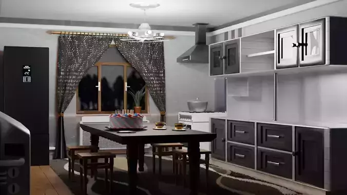 Kitchen room 3D model