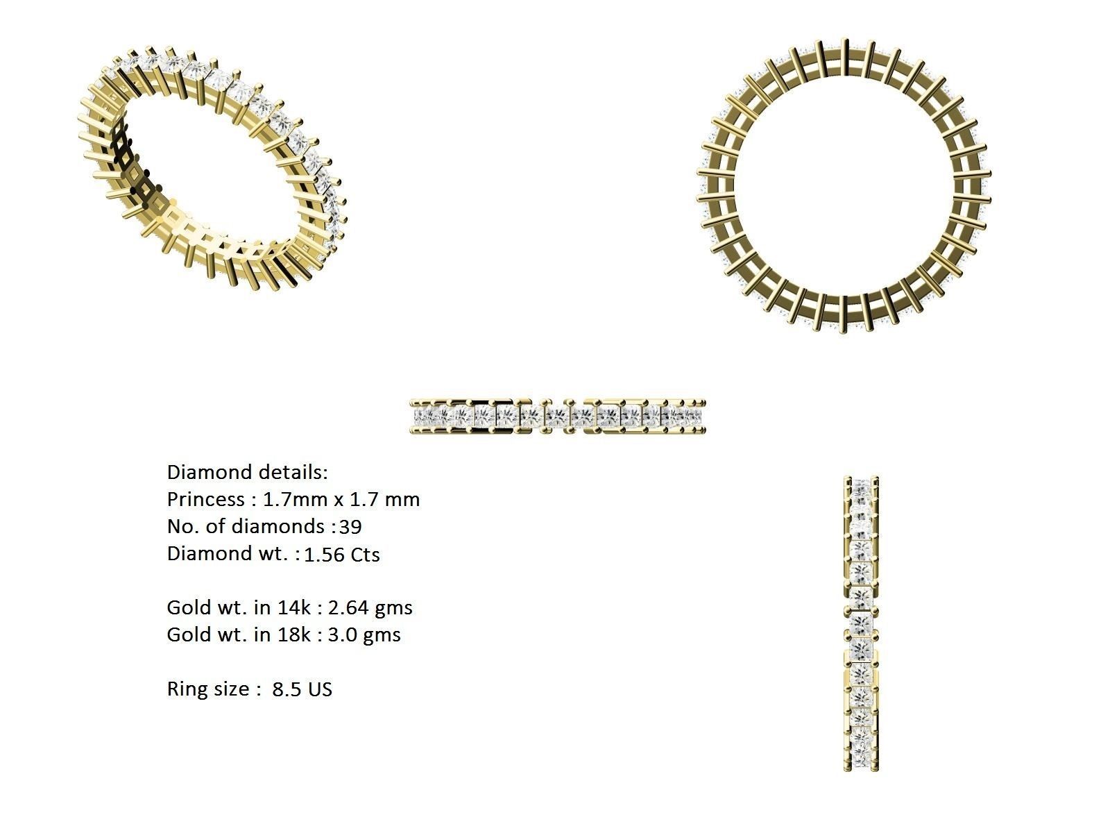 Women solitaire ring full US finger size 3dm stl render detail 3D print model_9