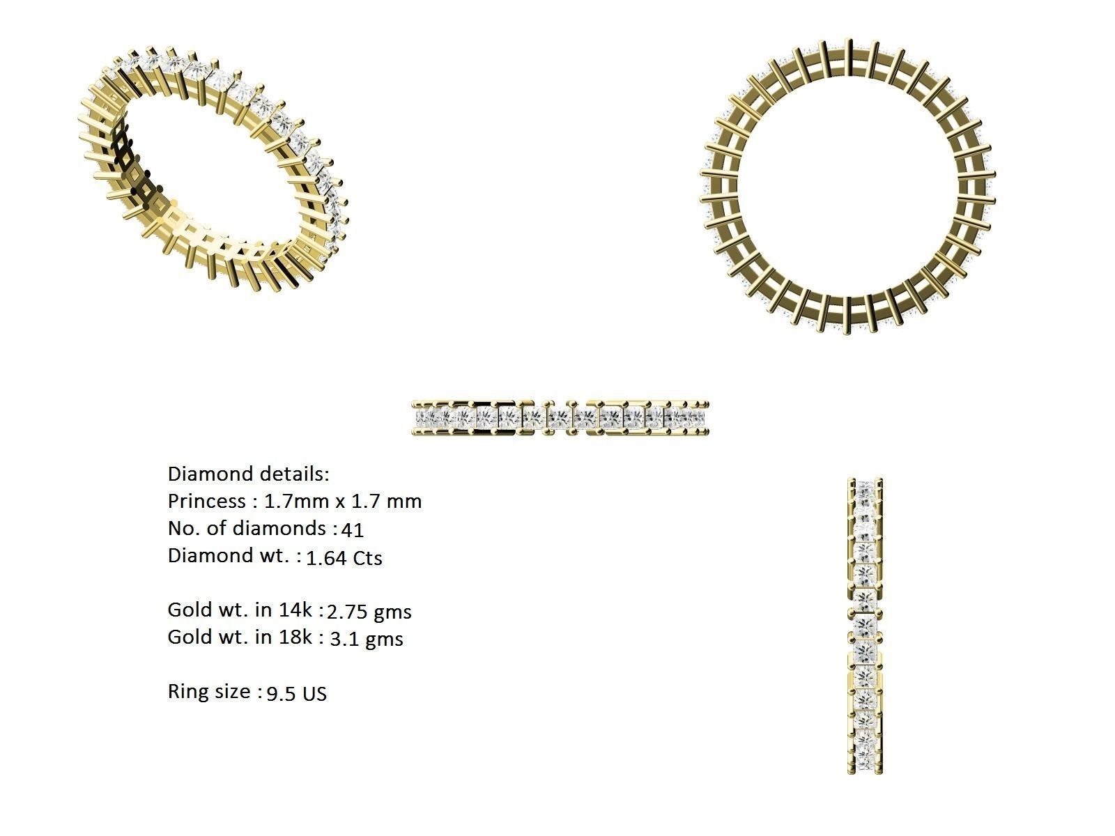 Women solitaire ring full US finger size 3dm stl render detail 3D print model_11