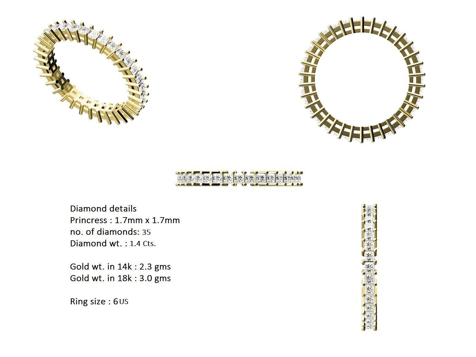 Women solitaire ring full US finger size 3dm stl render detail 3D print model_4