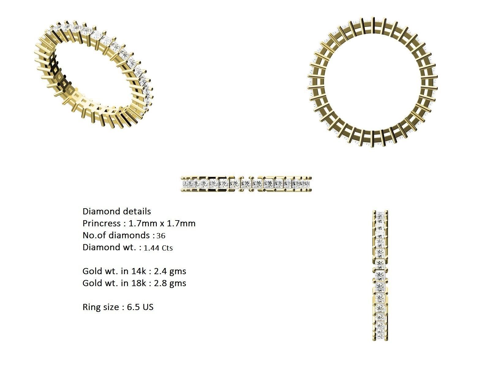 Women solitaire ring full US finger size 3dm stl render detail 3D print model_5