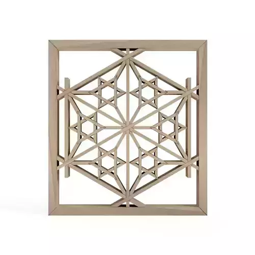 Yaekikyoasanoha wooden frame with geometric design 3D print model