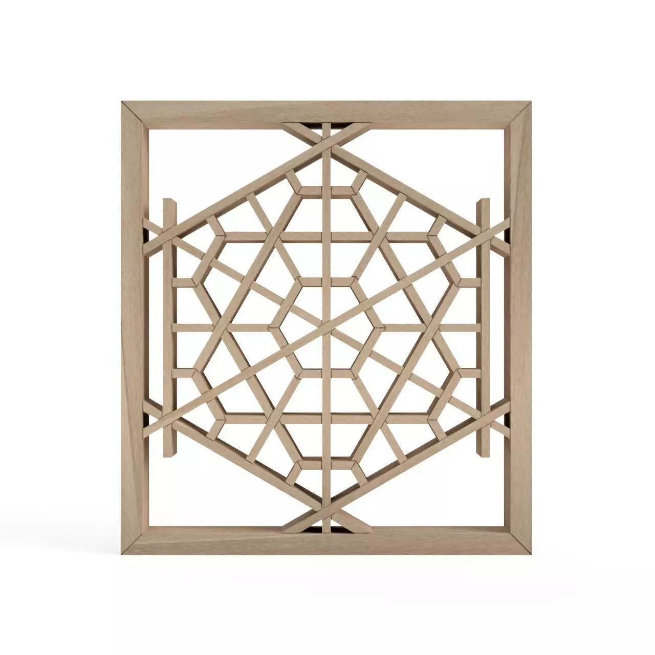 Yaekikko wooden frame with geometric design 3D print model_0