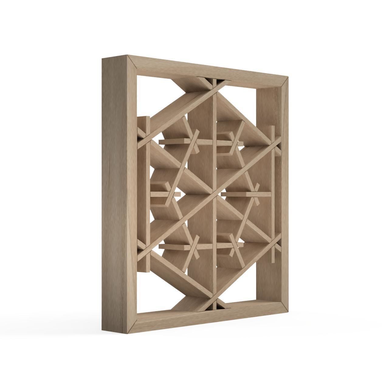 Izutsukikko wooden frame with geometric design 3D print model_2