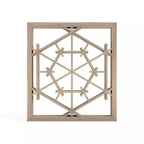 Izutsukikko wooden frame with geometric design 3D print model