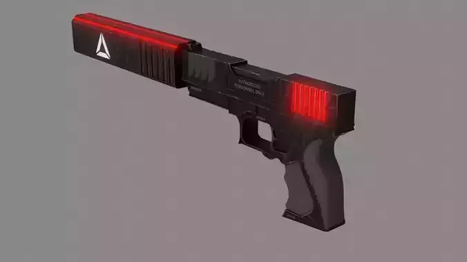Sci-fi Pistol Weapon 3d Model