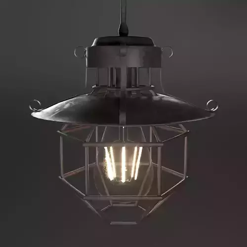 lamp 3D model industrial cage pendant light - industrial cage pendant light