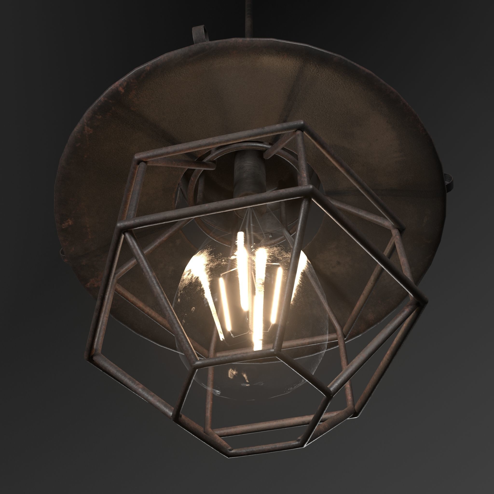 lamp 3D model industrial cage pendant light - industrial cage... 3D model_2
