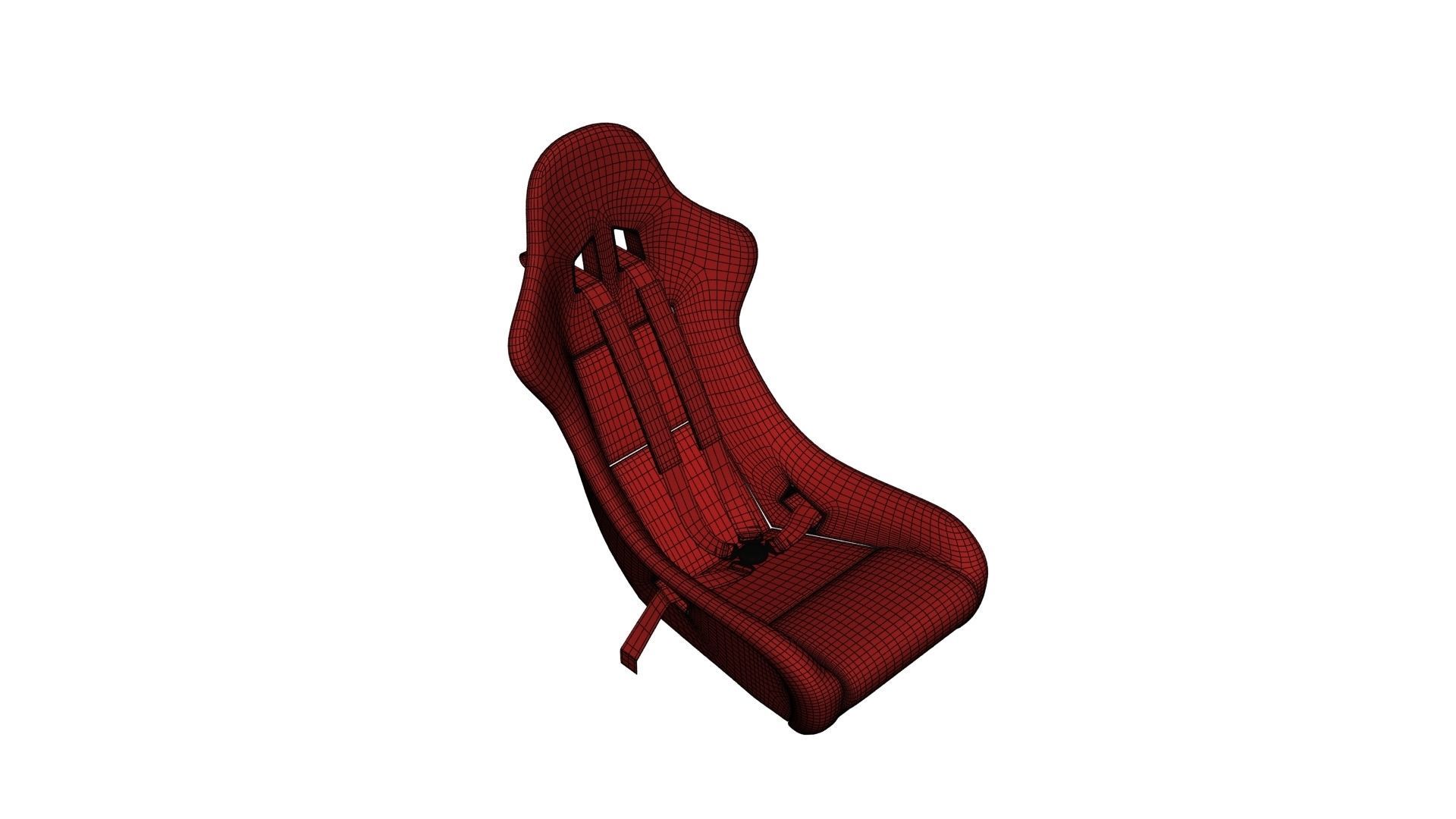 Racing Seat v4 Low-poly 3D model_11