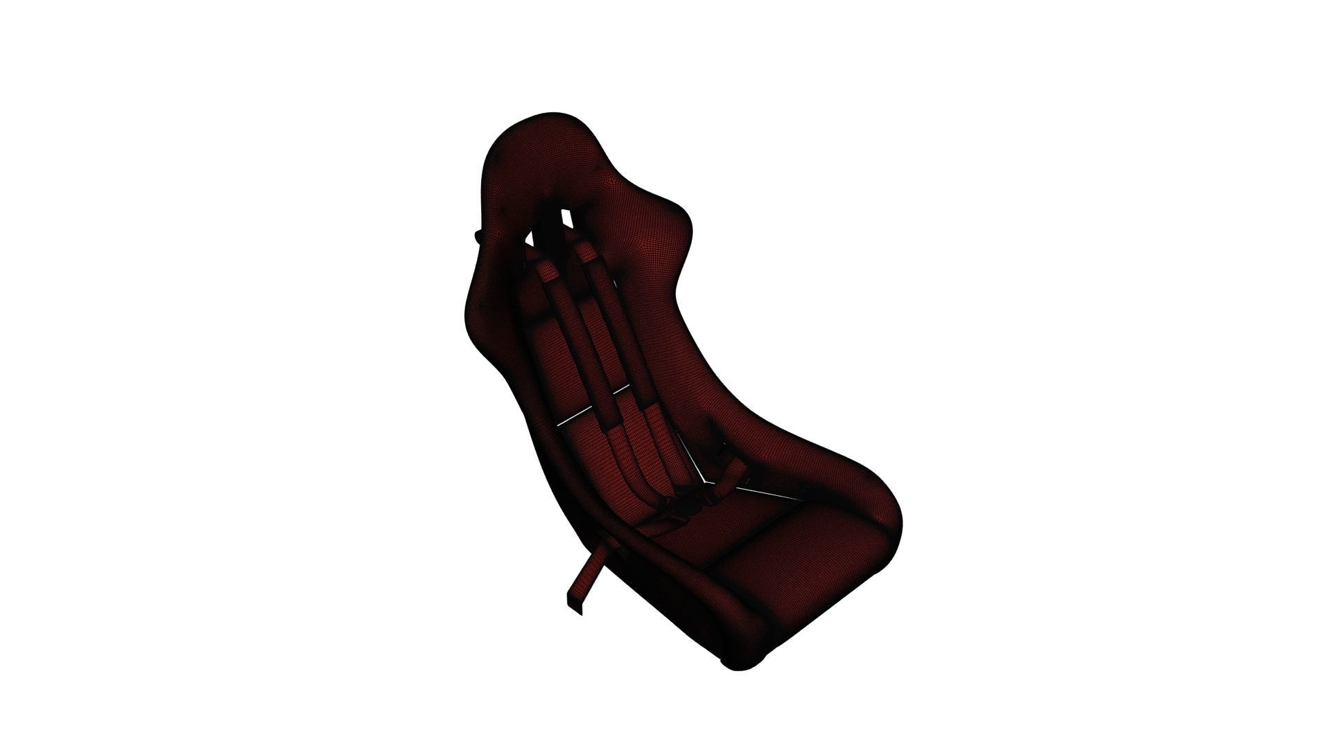 Racing Seat v4 Low-poly 3D model_12