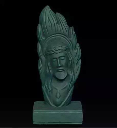 Jesus in flame statue decoration 