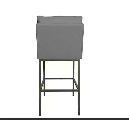 Chair bar stool with upholstered seat and metal frame