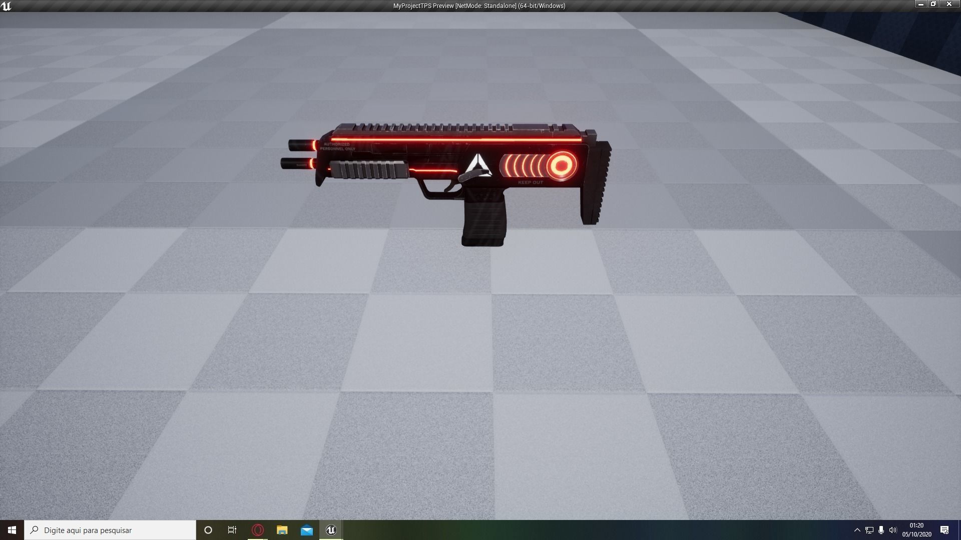 Sci-fi Submachine Gun Weapon 3d Model Low-poly 3D model_1