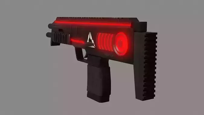 Sci-fi Submachine Gun Weapon 3d Model
