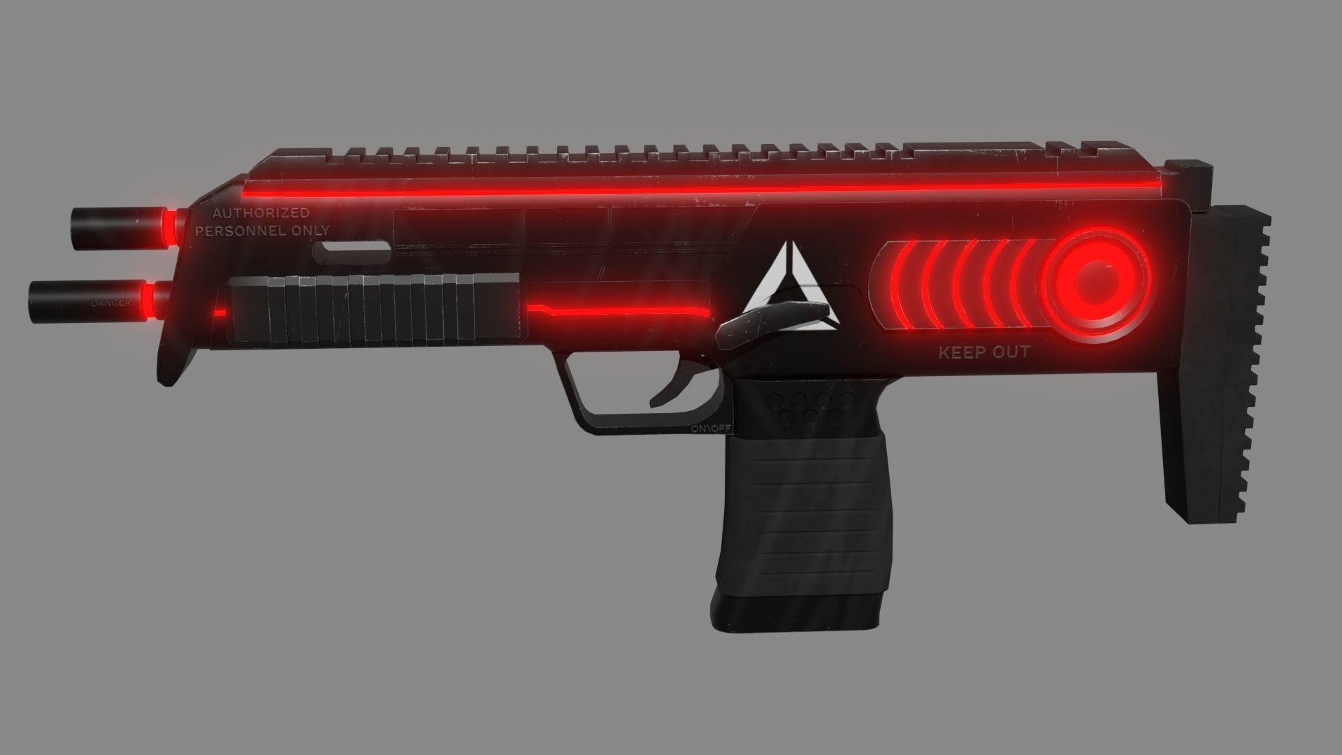 Sci-fi Submachine Gun Weapon 3d Model Low-poly 3D model_3