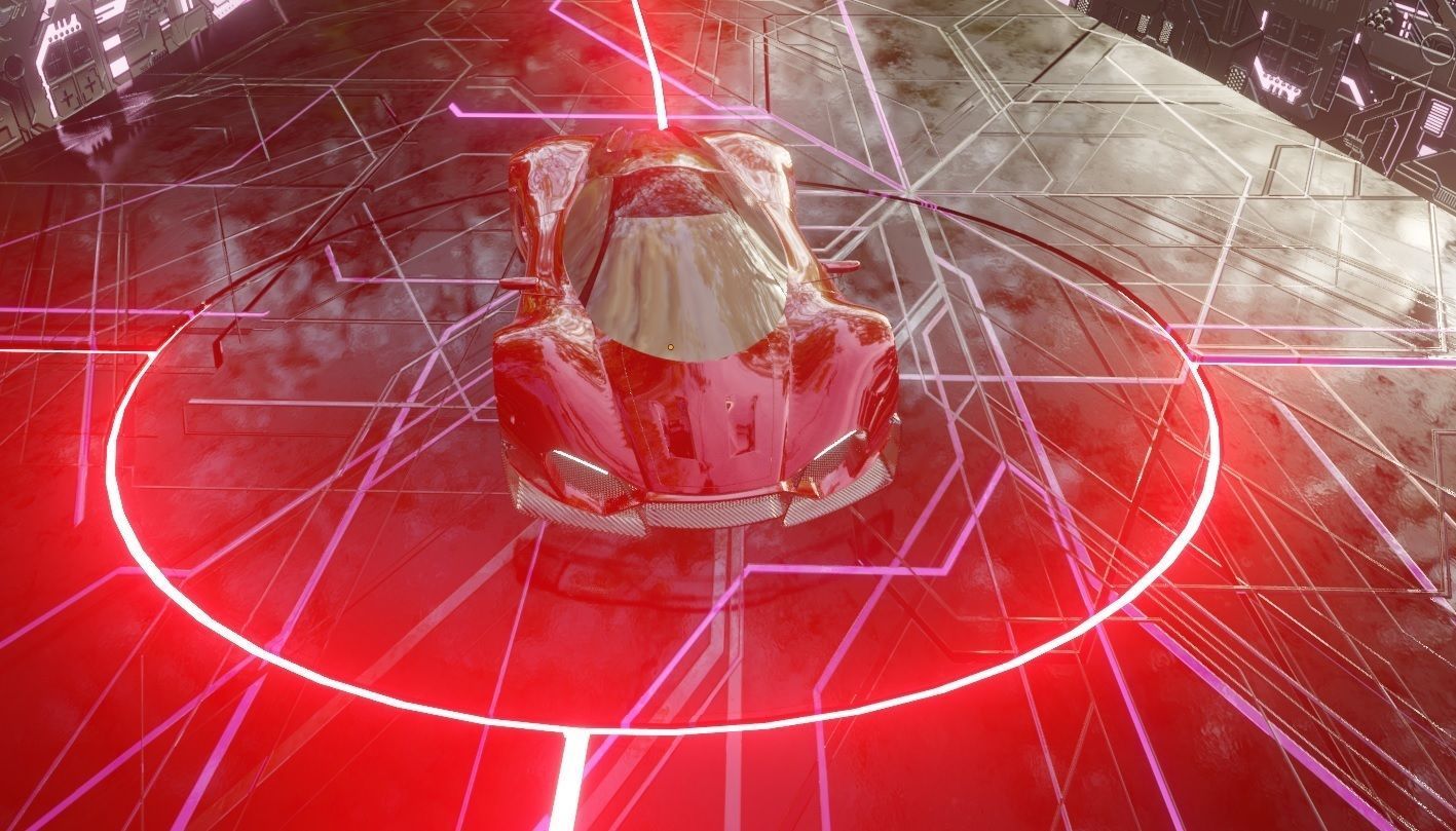 Sci Fi Car Scene Low-poly 3D model_3