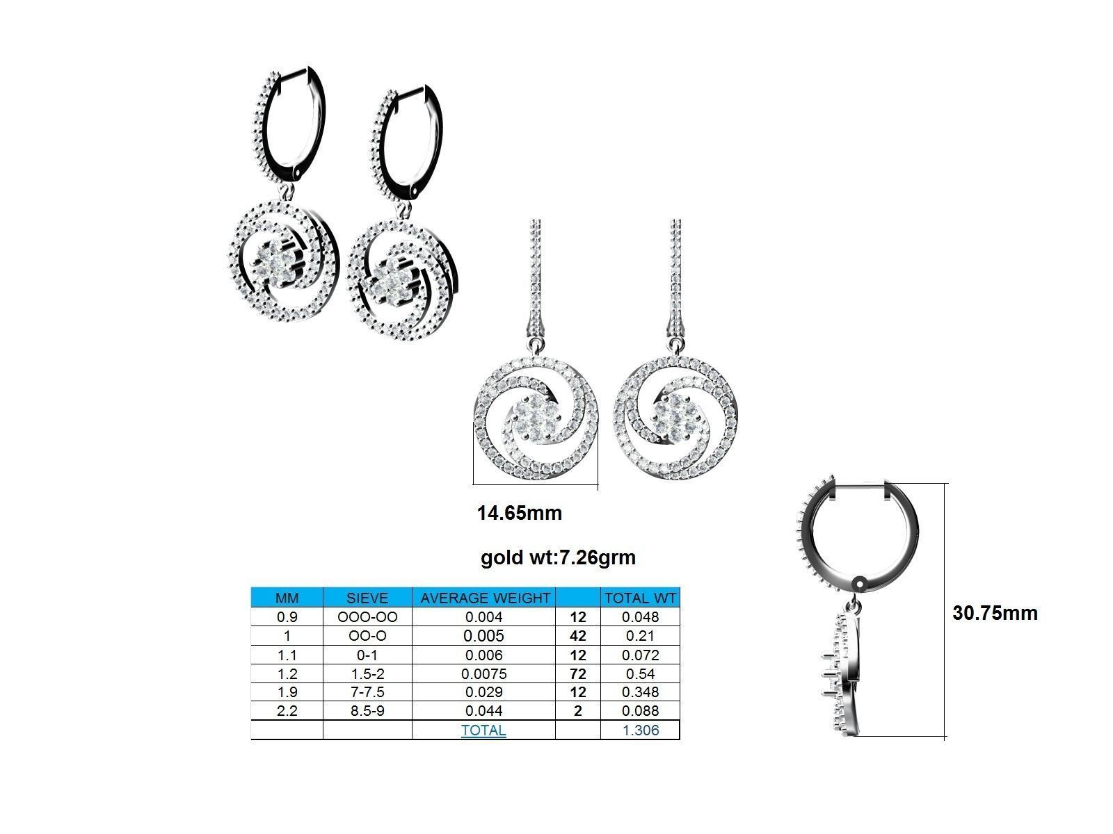 Women earrings 3dm stl render 3D print model_9