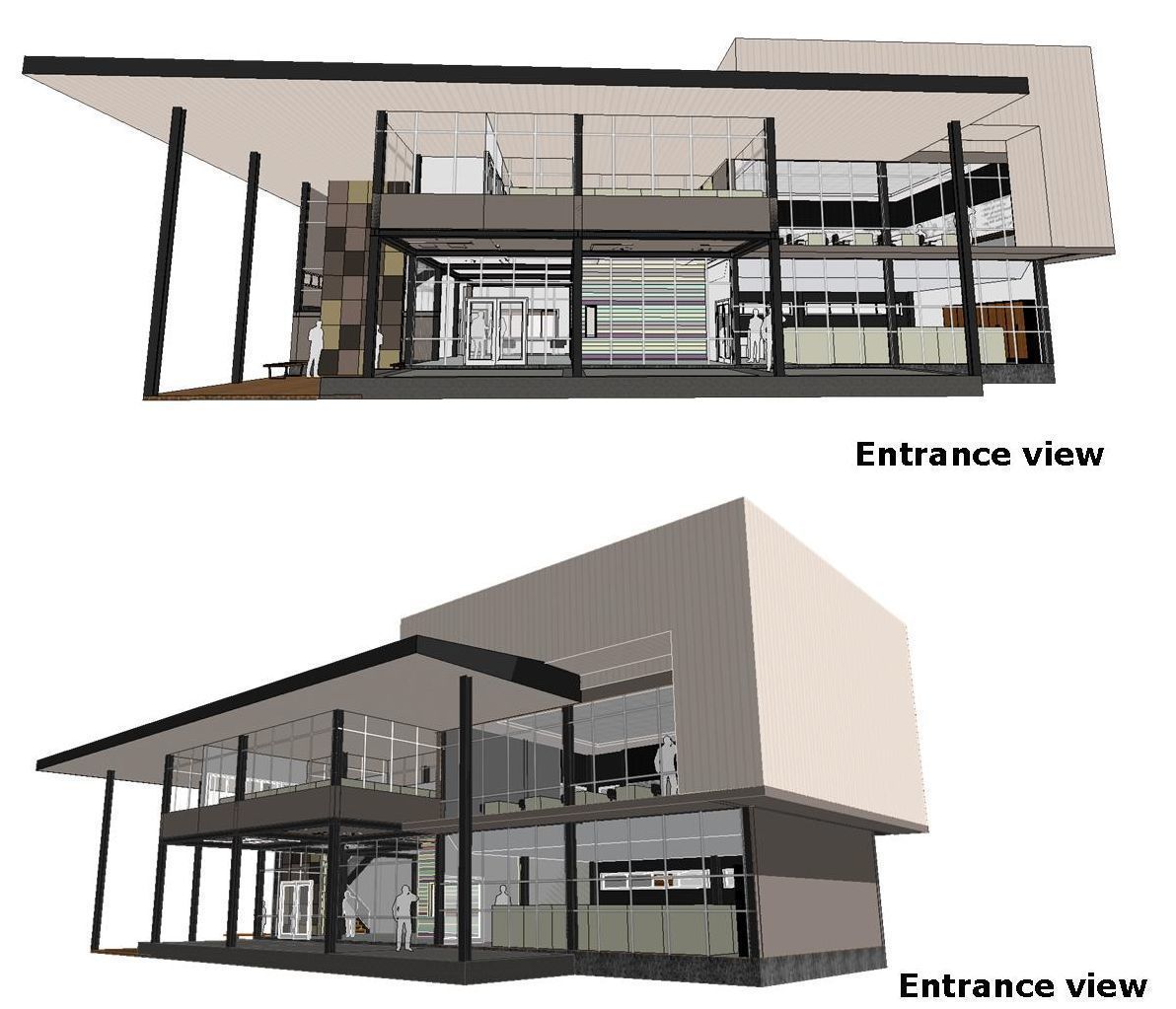 Small office in steel structure 3D model_7