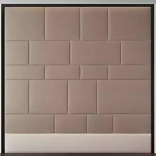 Headboard low poly 3d model tile wall with squares