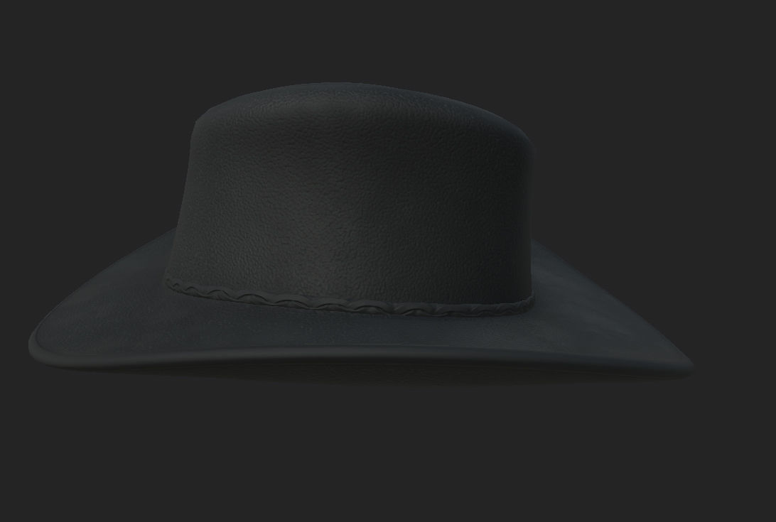 Black Cowboy Hat 3D model_16