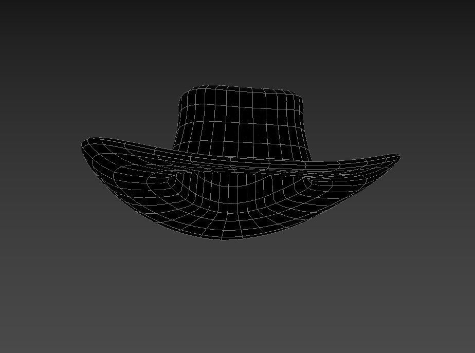 Black Cowboy Hat 3D model_24