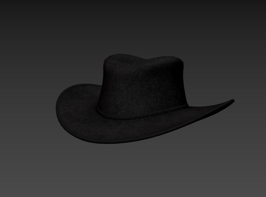 Black Cowboy Hat 3D model_18