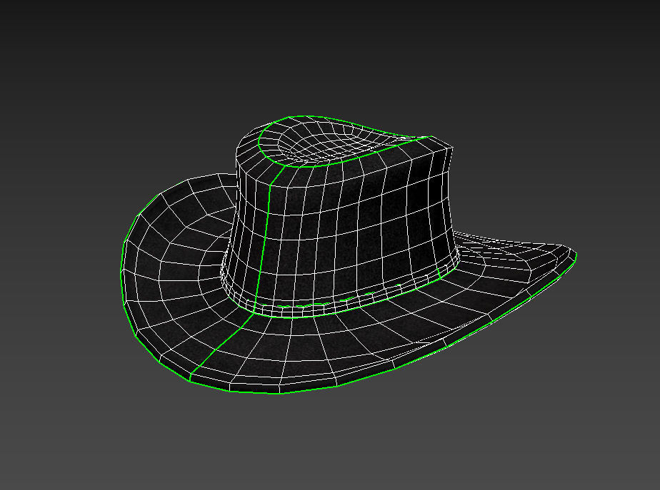 Black Cowboy Hat 3D model_26