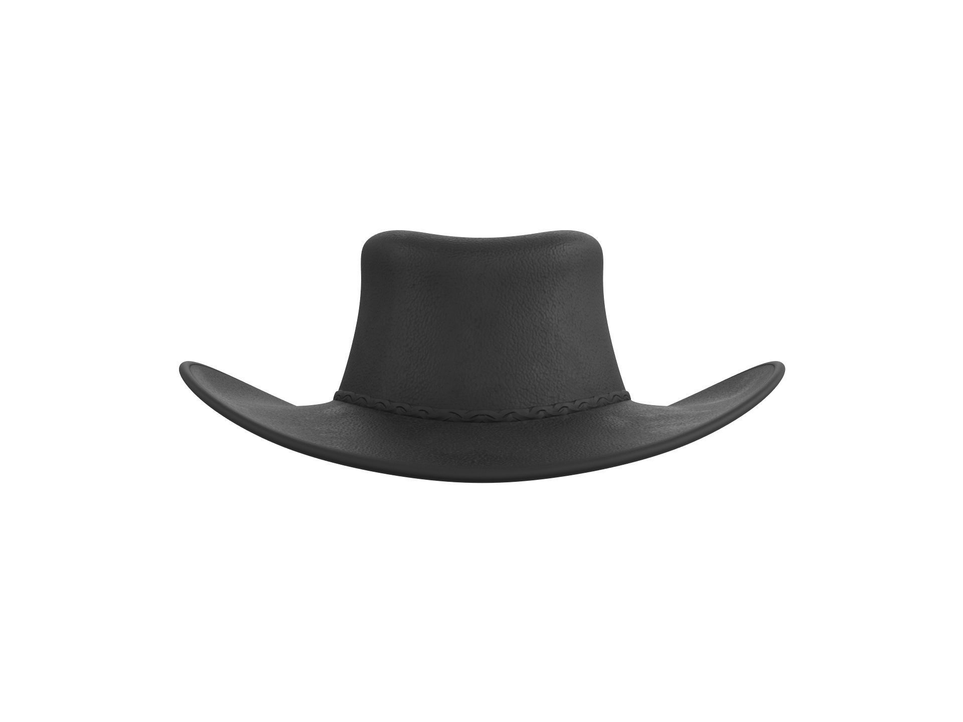 Black Cowboy Hat 3D model_1