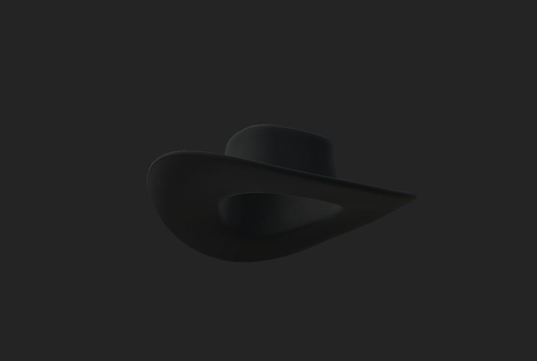 Black Cowboy Hat 3D model_15