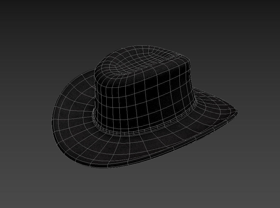 Black Cowboy Hat 3D model_23