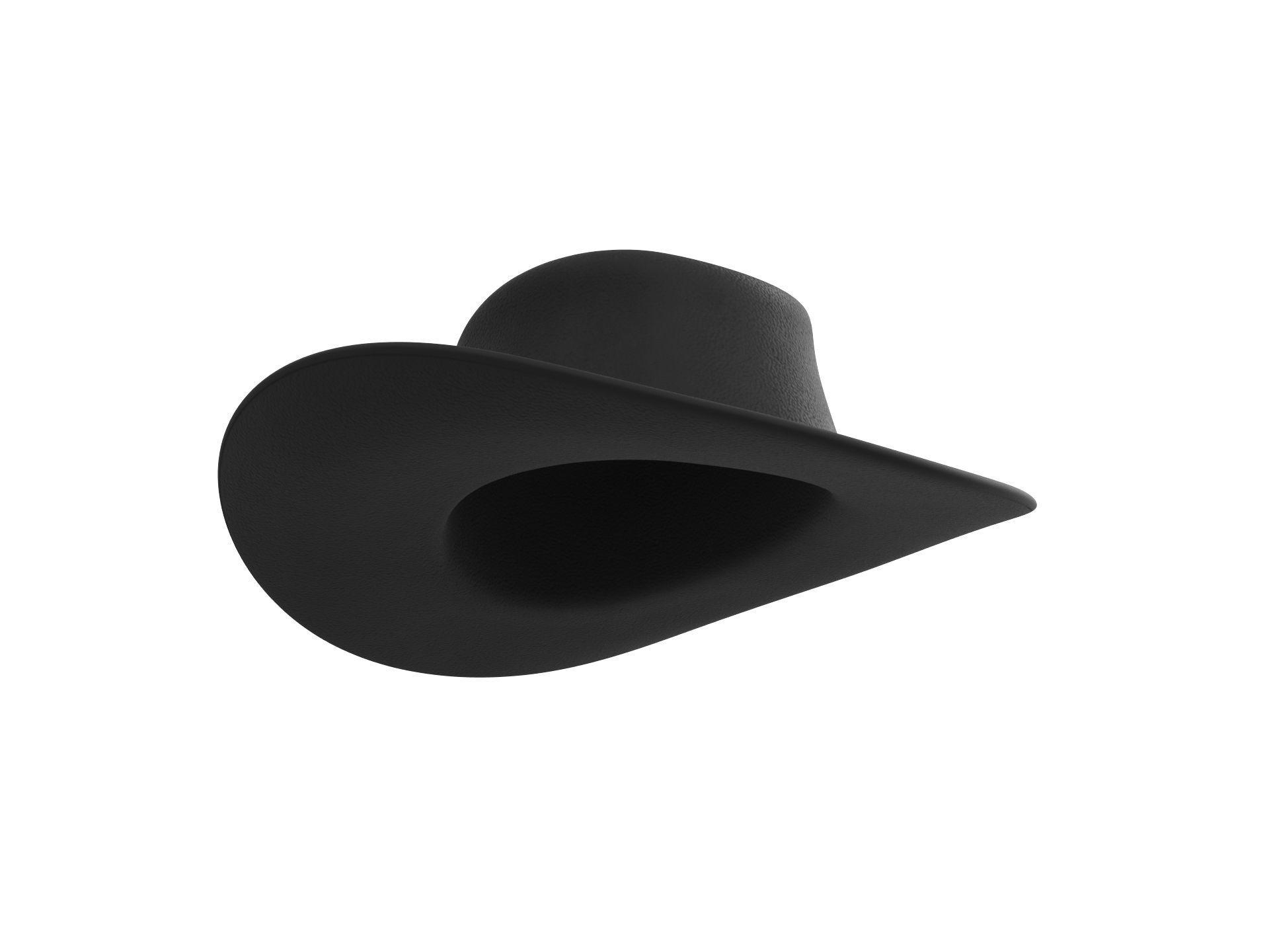 Black Cowboy Hat 3D model_2