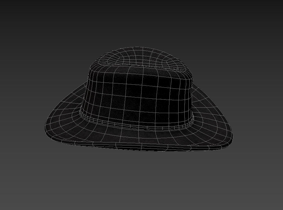 Black Cowboy Hat 3D model_25