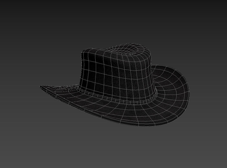 Black Cowboy Hat 3D model_21