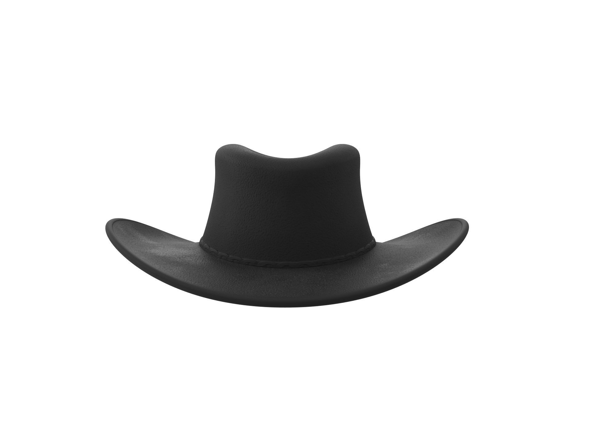 Black Cowboy Hat 3D model_6