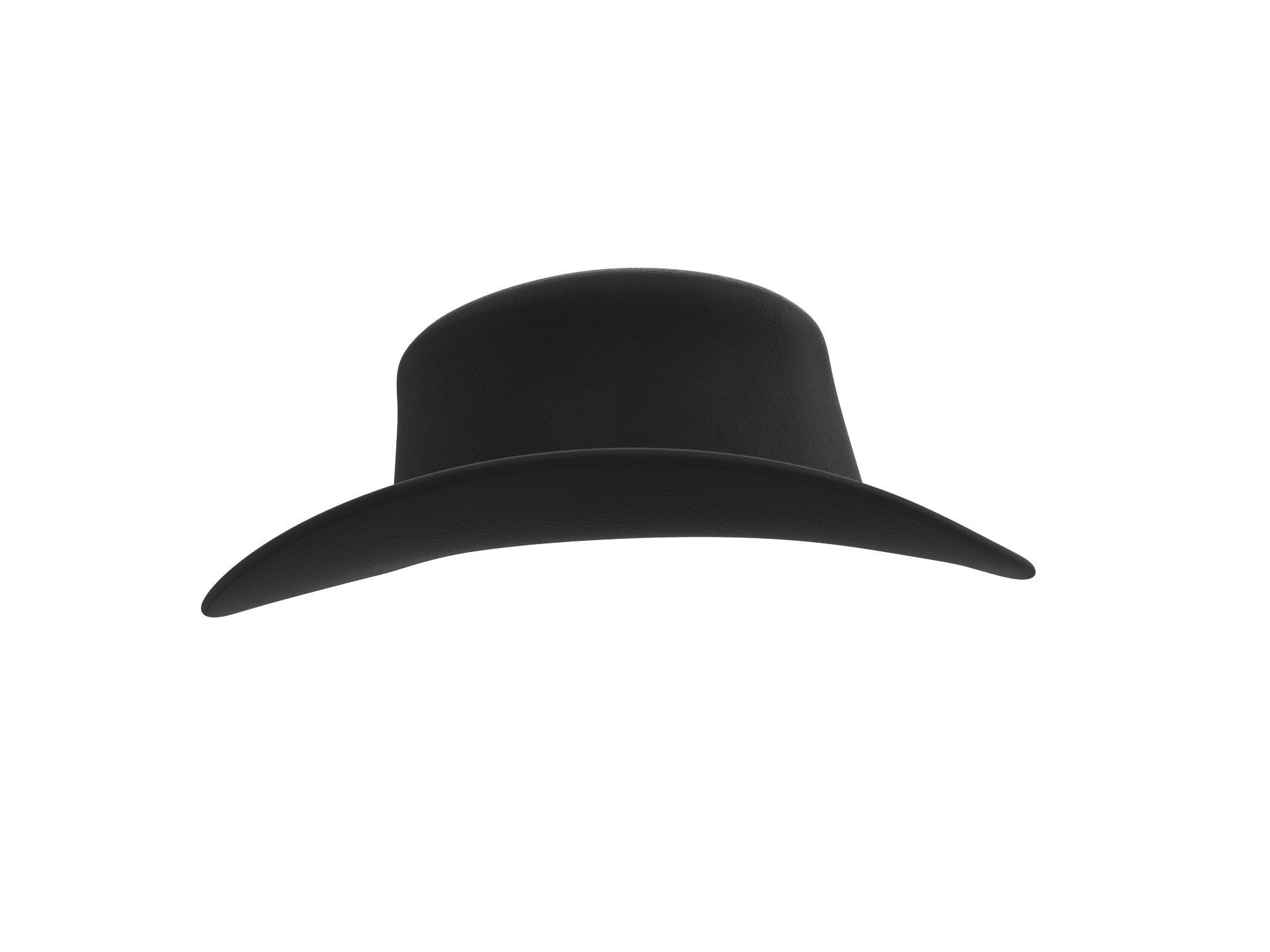 Black Cowboy Hat 3D model_4