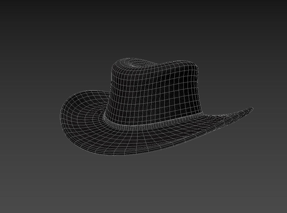 Black Cowboy Hat 3D model_20