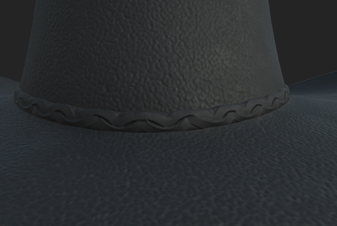 Black Cowboy Hat 3D model_17