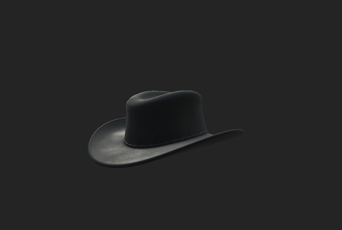 Black Cowboy Hat 3D model_14