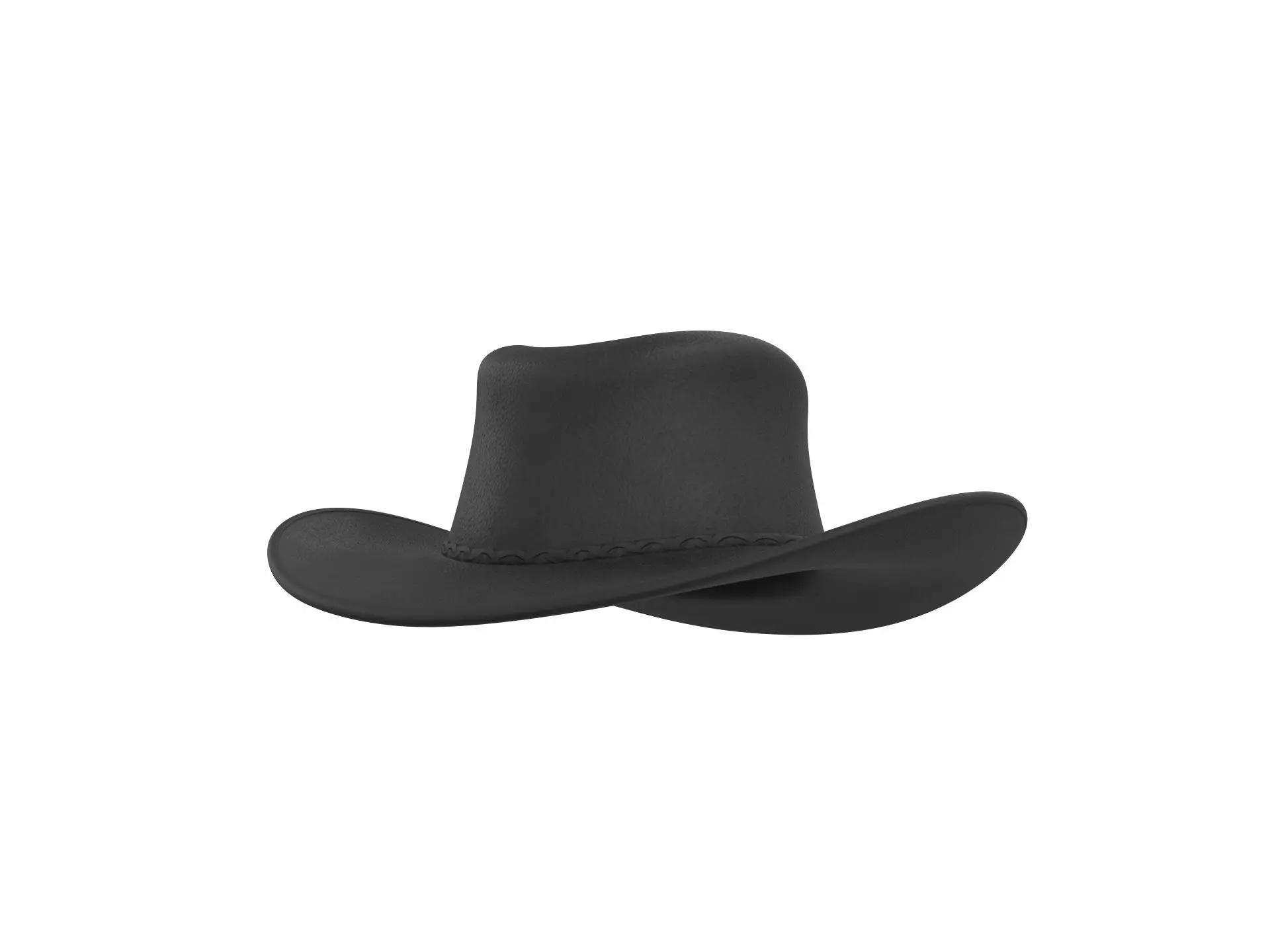 Black Cowboy Hat 3D model_0