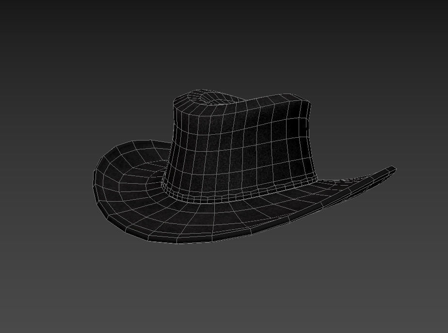 Black Cowboy Hat 3D model_19