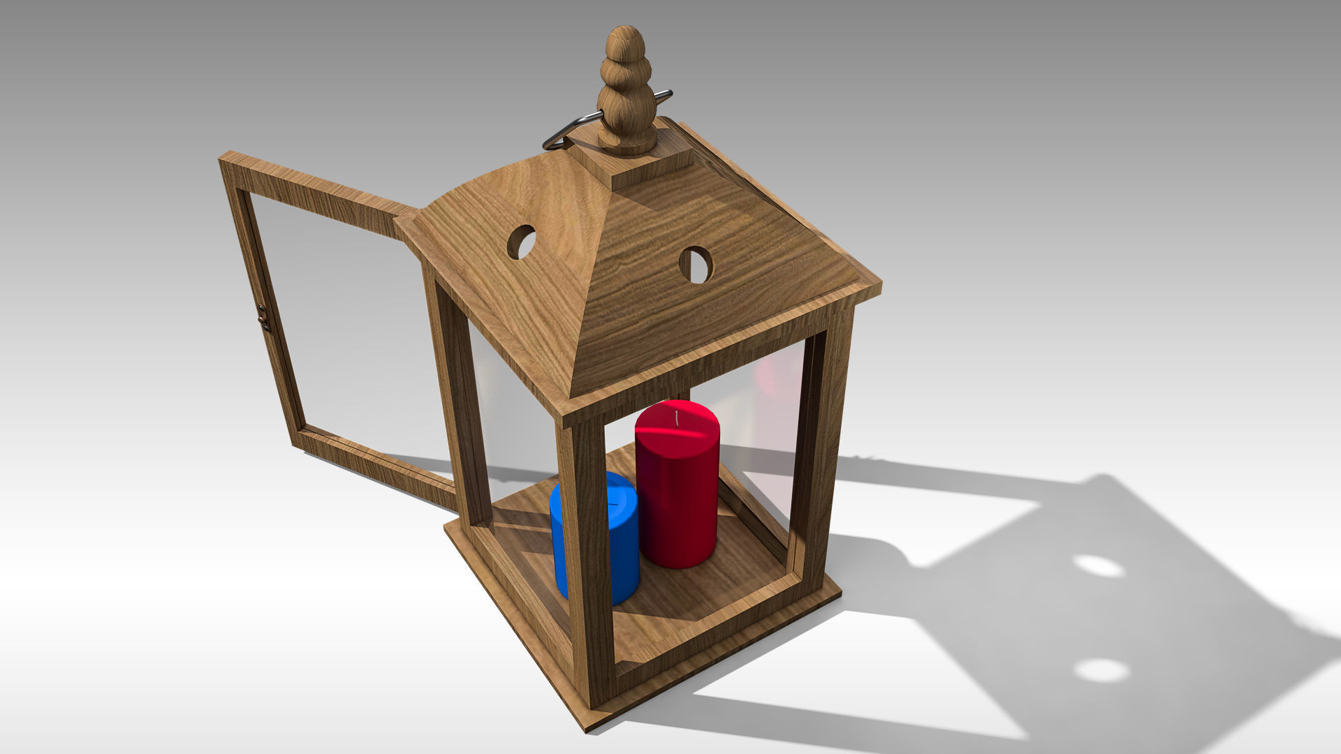 Wood Lantern 01 Low-poly 3D model_8