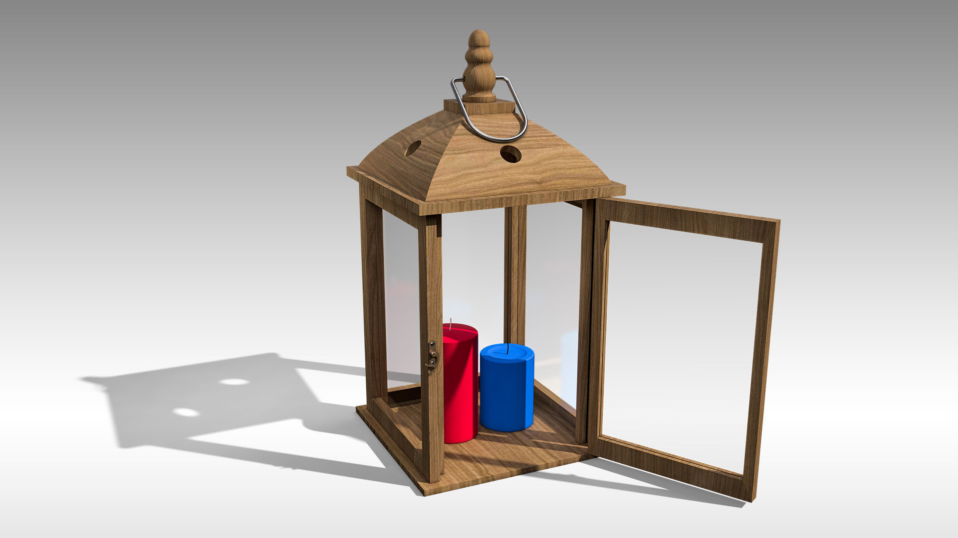 Wood Lantern 01 Low-poly 3D model_1