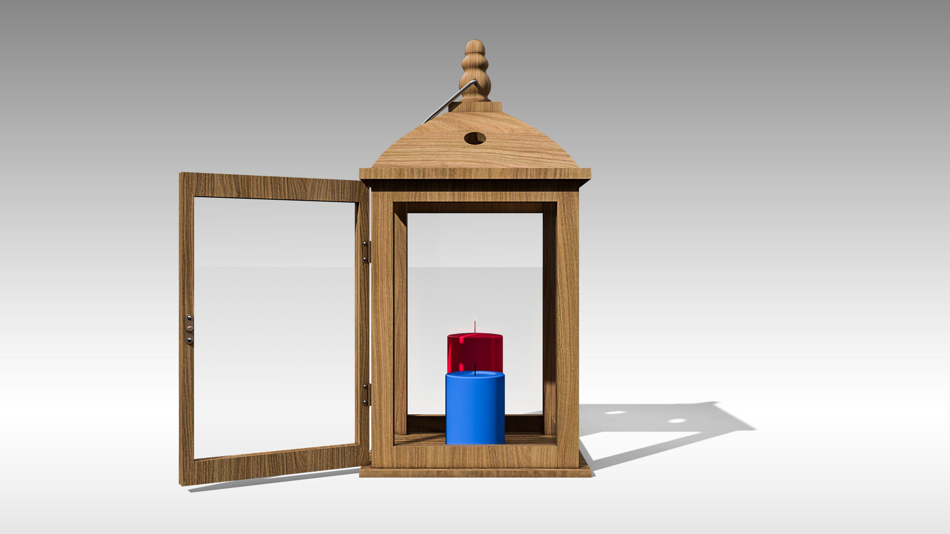Wood Lantern 01 Low-poly 3D model_5