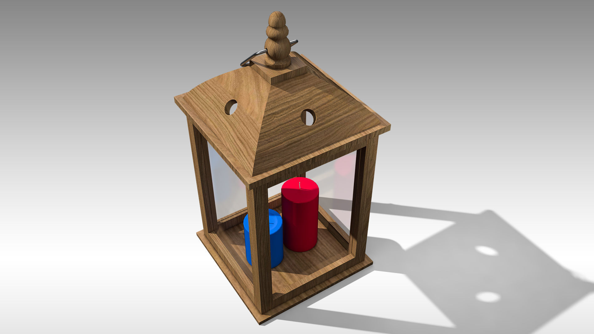 Wood Lantern 01 Low-poly 3D model_9