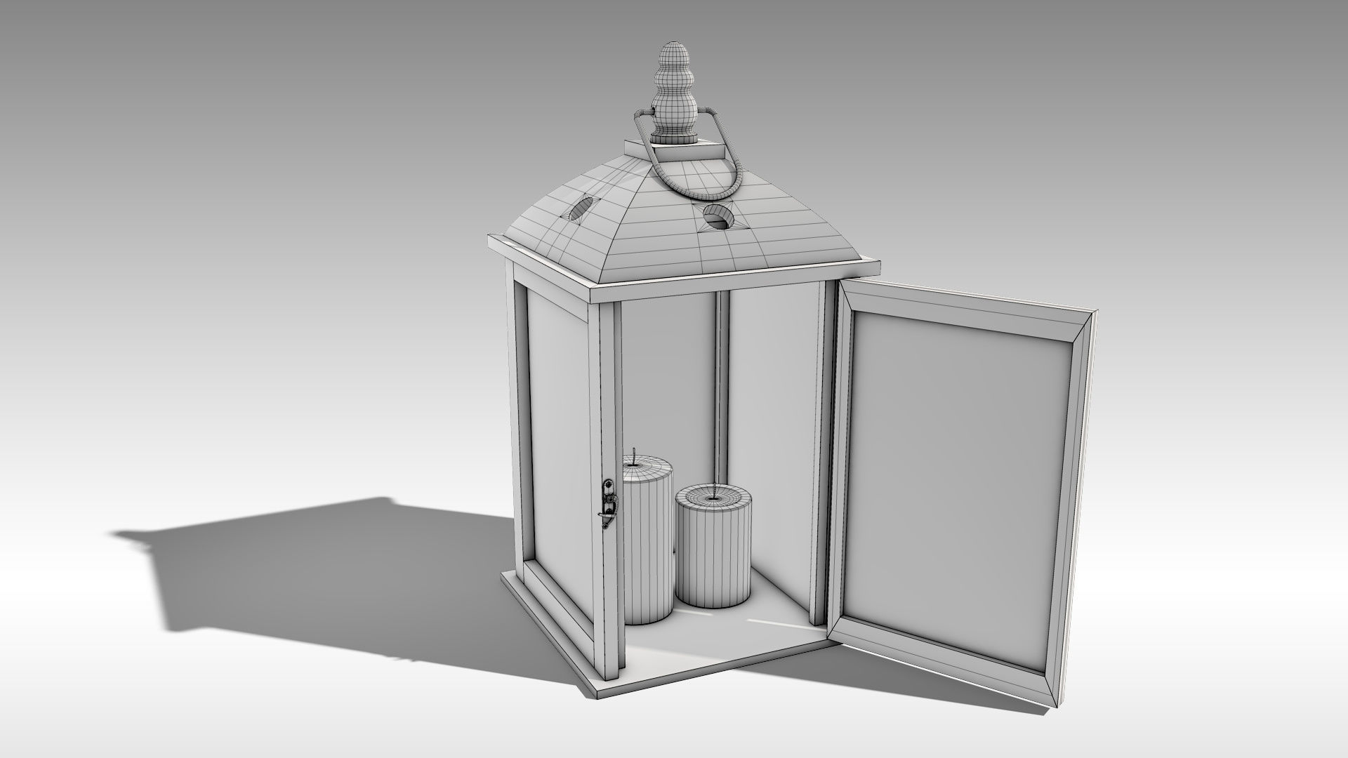 Wood Lantern 01 Low-poly 3D model_13