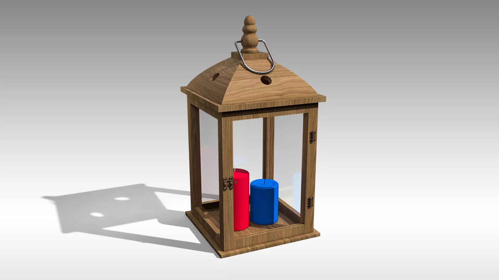 Wood Lantern 01 Low-poly 3D model_0