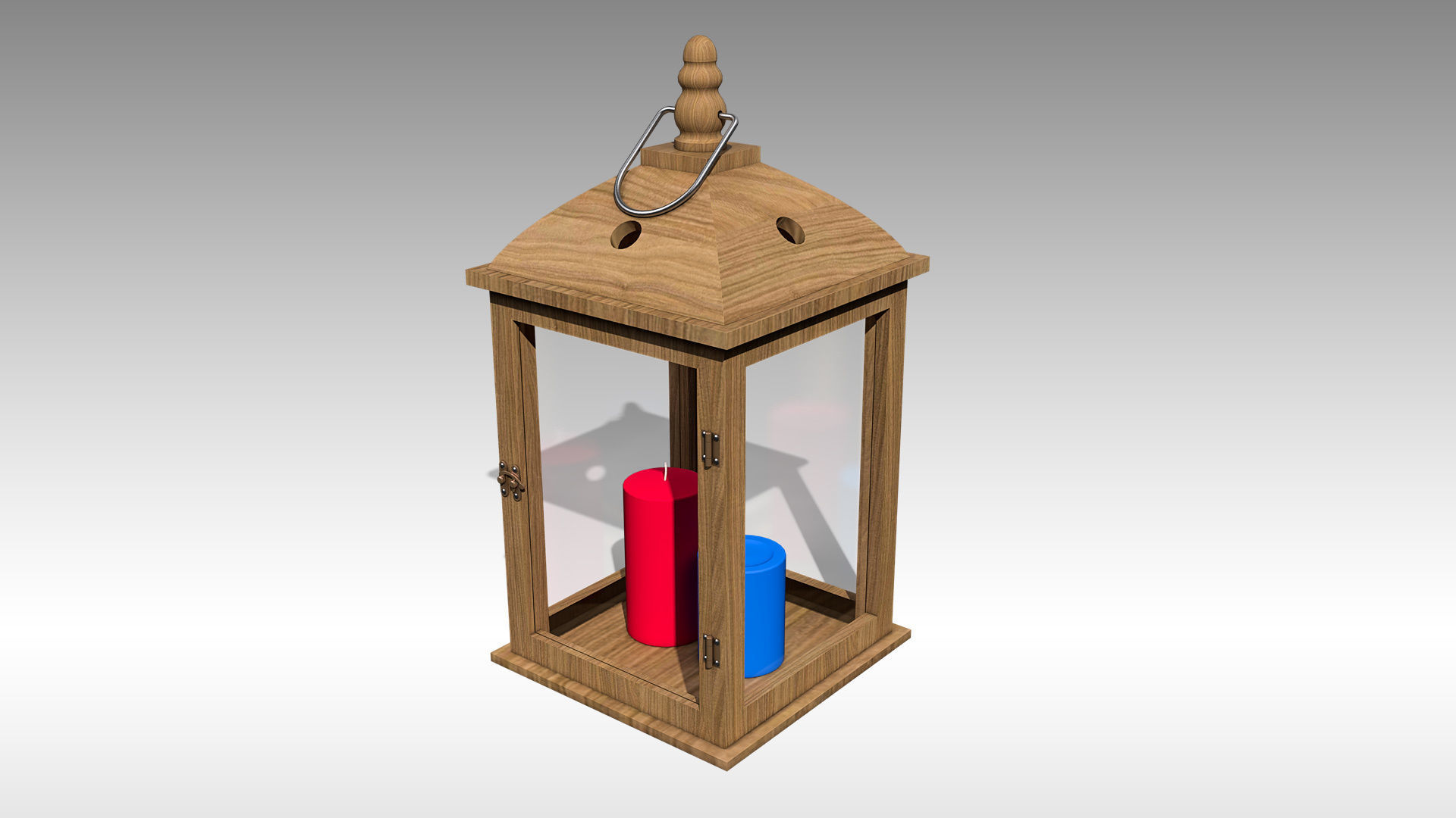 Wood Lantern 01 Low-poly 3D model_2