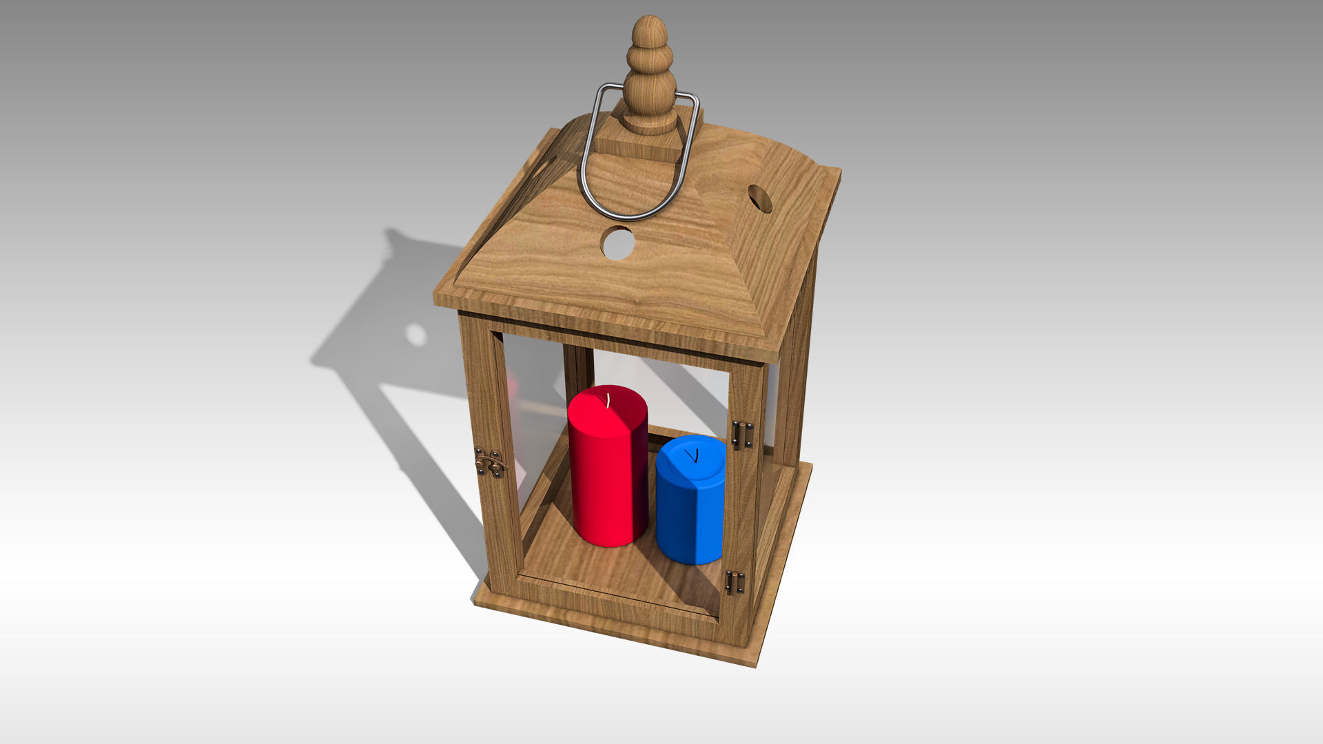 Wood Lantern 01 Low-poly 3D model_10