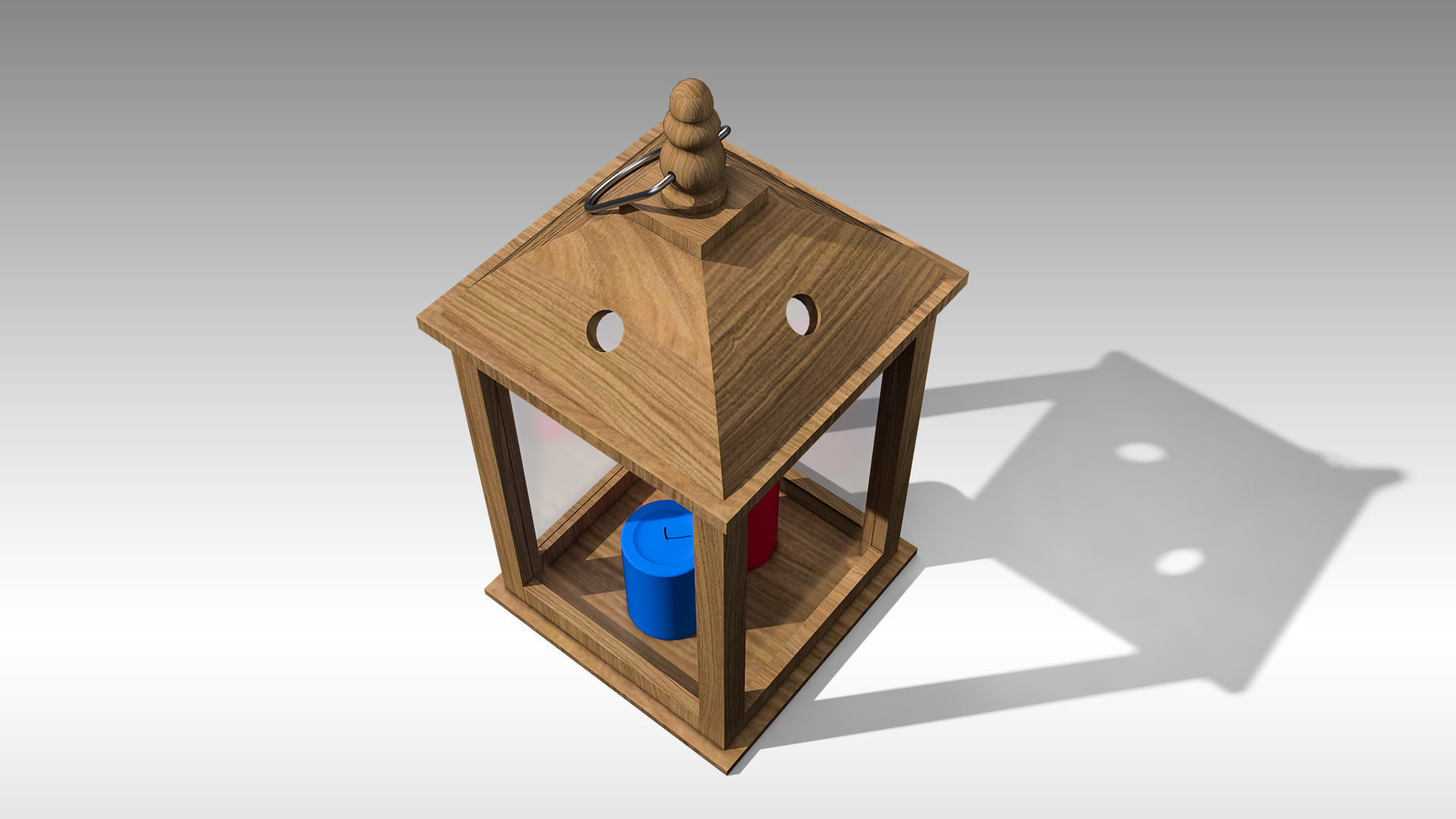 Wood Lantern 01 Low-poly 3D model_3