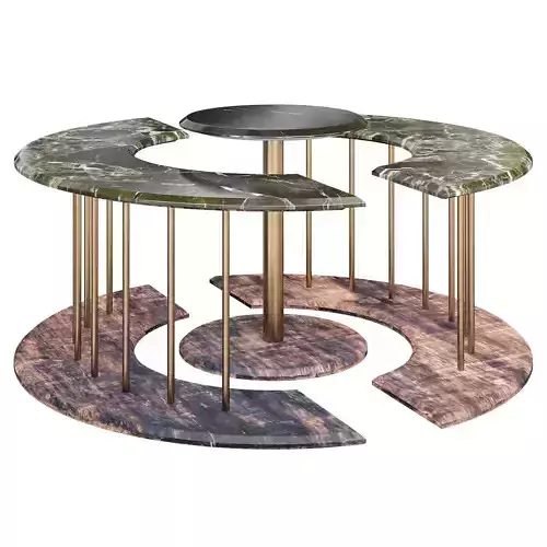 Ateena EYE TRIO SET OF 3 TABLES low poly 3d model Low-poly 3D model